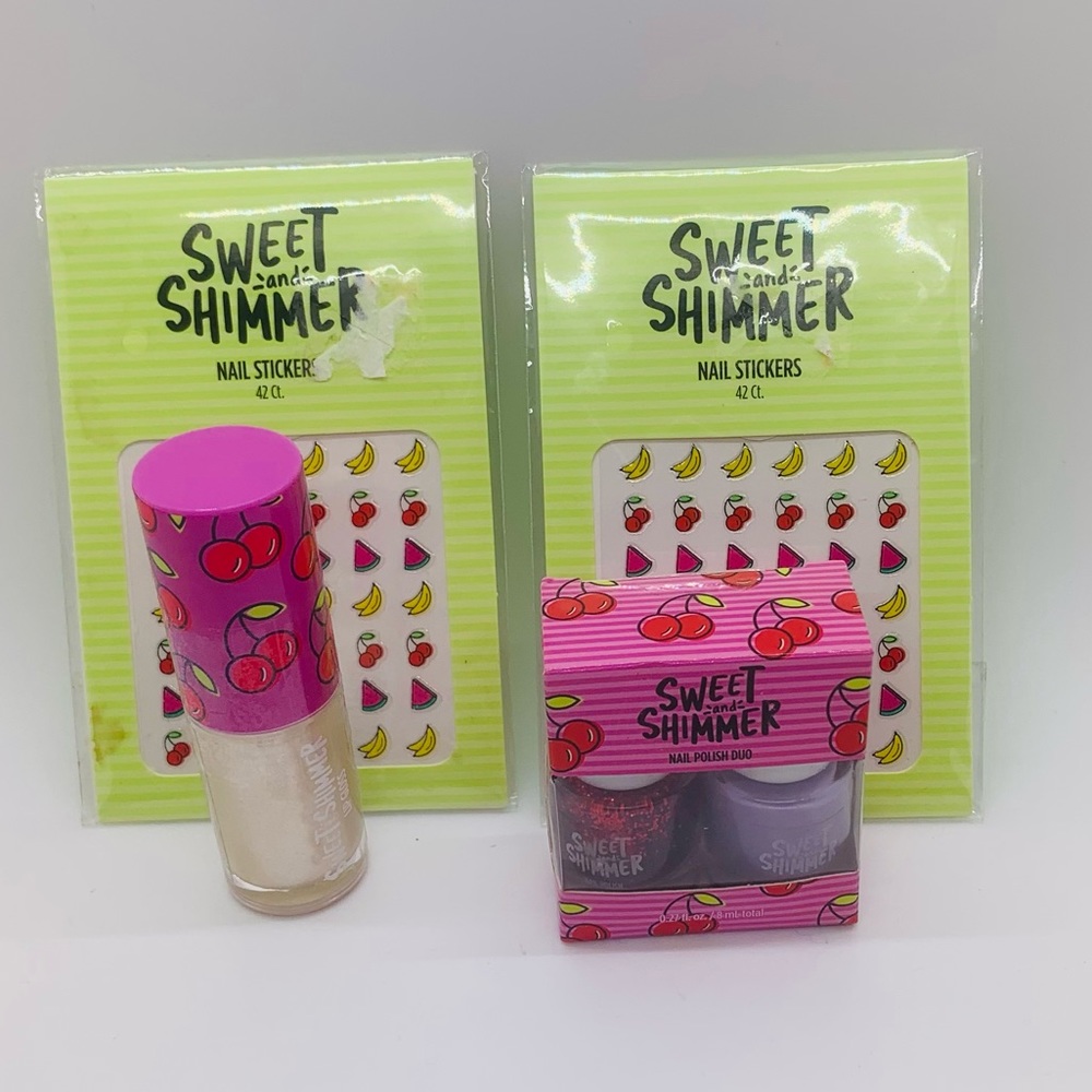 NWT ULTA Sweet and Shimmer Nail Stickers Gloss Bundle